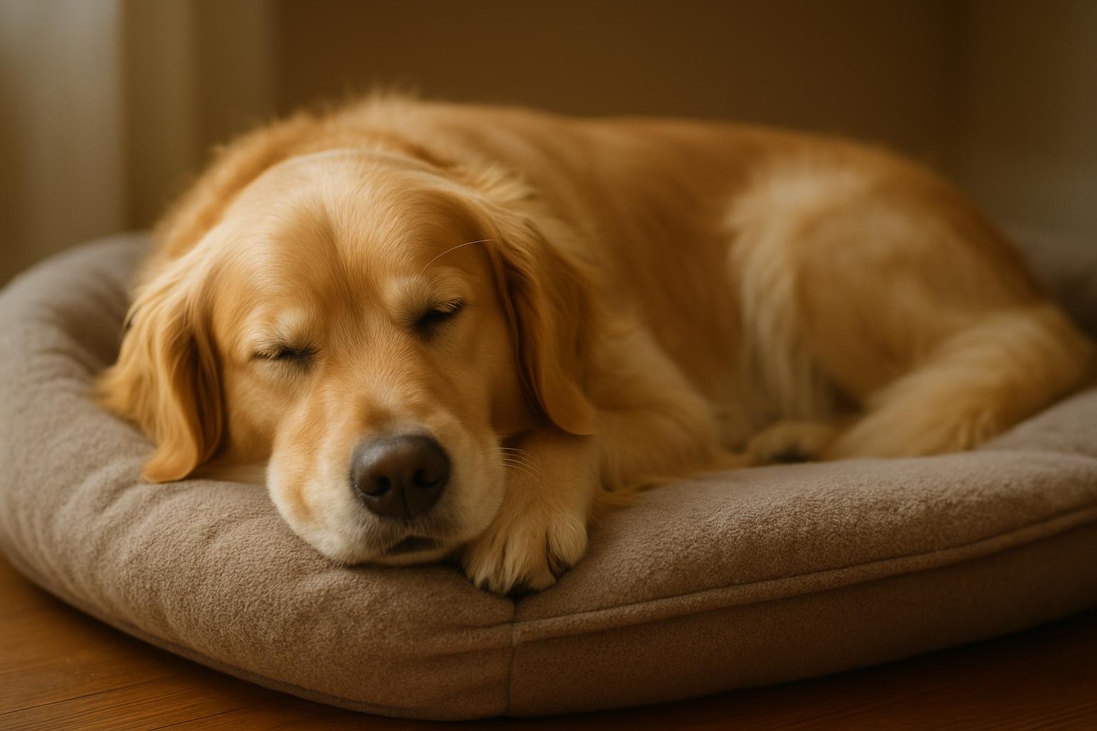 Calm dog after CBD — relaxed and peaceful